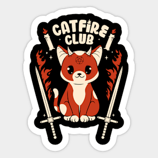 Cat Fire club Sticker